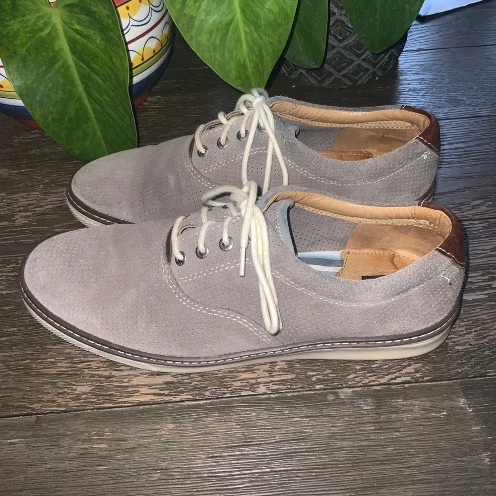 Johnston & Murphy Men's McGuffey Plain Toe Shoe Gray OIled Leather 8